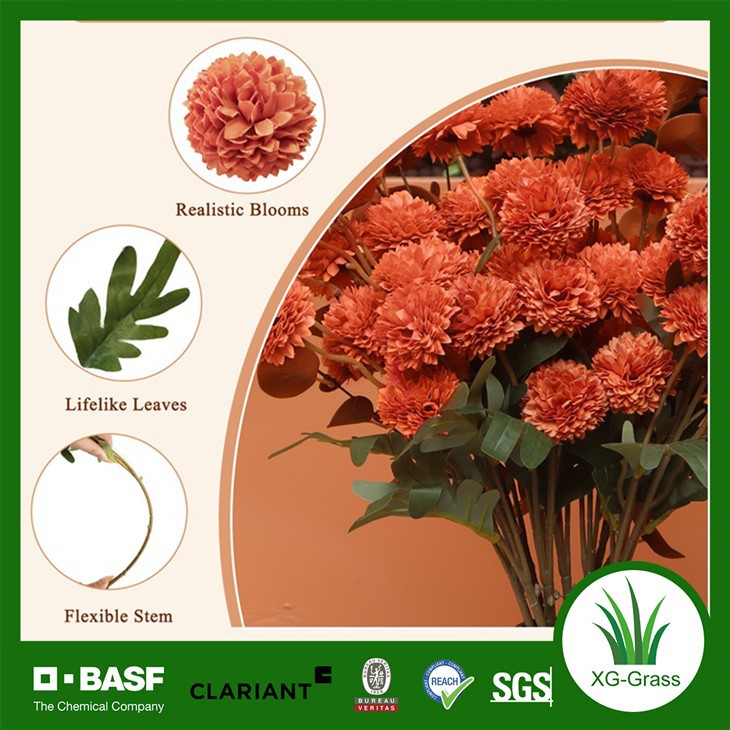 Fake Silk Pompon Mum Artificial Flowers factory