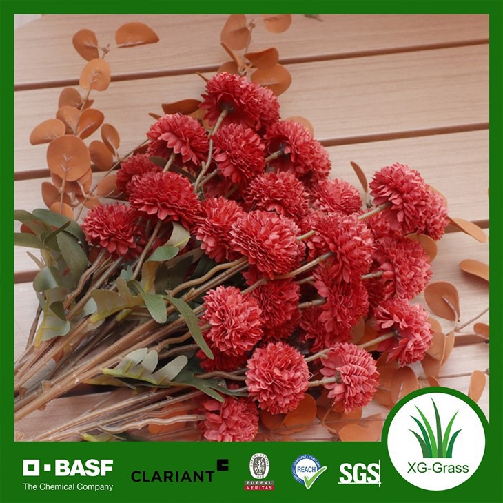 Artificial Crimson Chrysanthemum Ball Flower Stem Set high quality
