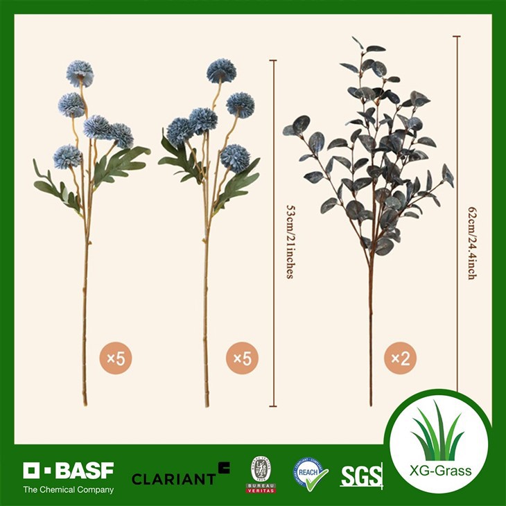 Dusty Blue Pompom Flower Stem Set suppliers